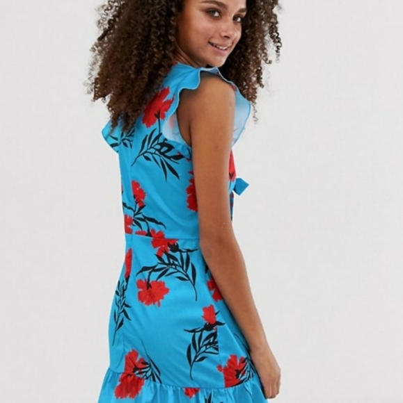 Tie Front Tea Dress in Poppy Print - Picture 4 of 7